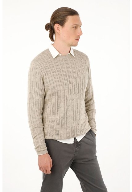 Tennis Buzo Gris Cuello Redondo Tejido Para Hombre