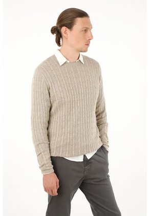 Tennis Buzo Gris Cuello Redondo Tejido Para Hombre