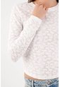 Tennis Camiseta Slim Con Textura Floral Translúcida De Poliéster Blanco Para Mujer de Tennis