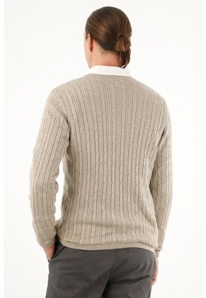 Tennis Buzo Gris Cuello Redondo Tejido Para Hombre