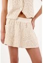 Tennis Falda Corta Corte A Con Textura Botánica En Algodón Beige Para Mujer de Tennis