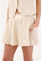 Tennis Falda Corta Corte A Con Textura Botánica En Algodón Beige Para Mujer de Tennis