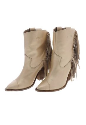 Botas En Cuero Dorado Para Mujer