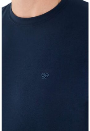 Tennis Camiseta Azul Cuello Redondo Para Hombre