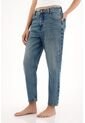 Tennis Jean Mom De Tiro Alto Crop Azul Para Mujer de Tennis