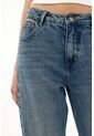 Tennis Jean Mom De Tiro Alto Crop Azul Para Mujer de Tennis