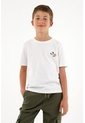 Camiseta Con Bordado Decorativo Blanca Para Niño de Tennis