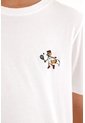 Camiseta Con Bordado Decorativo Blanca Para Niño de Tennis