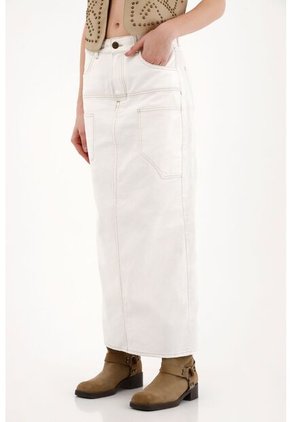 Tennis Falda Larga En Bull Denim Crudo Para Mujer