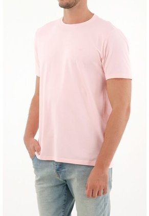 Camiseta Rosada Manga Corta Para Hombre
