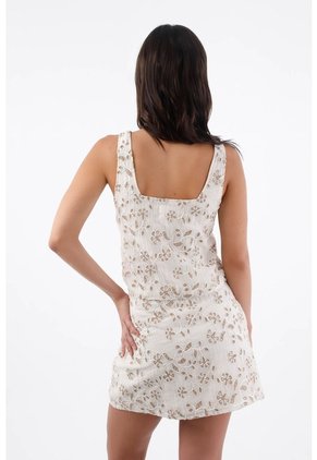 Tennis Falda Corta Para Mujer En  Marfil Fit Evasé Con Calado Floral