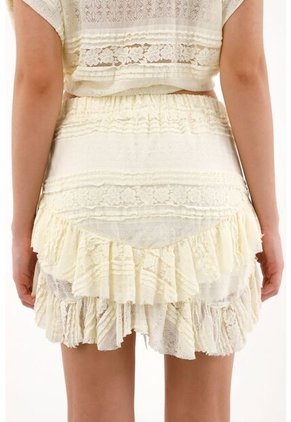 Tennis Falda Corta Con Boleros En Pico Cruda Para Mujer