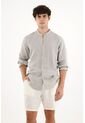 Tennis Camisa Manga Larga Gris En 100% Lino Para Hombre de Tennis