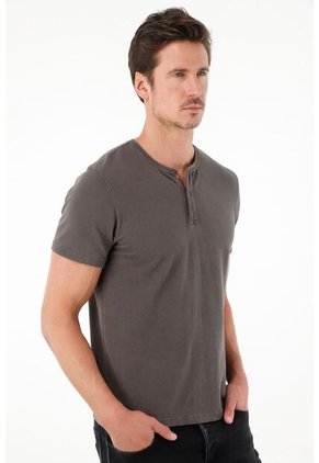 Tennis Camiseta Regular Fit Manga Corta Gris Para Hombre