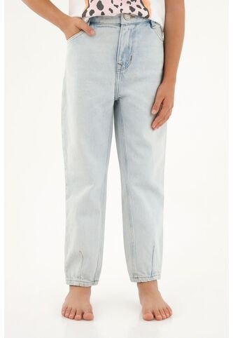 Jean Para Nina Tennis, Jeans Moda Plano Pesado Cintura Resortada Tennis