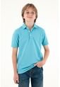 Polo Azul Manga Corta Para Niño de Tennis