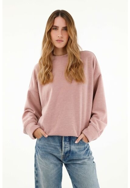 Buzo Oversize Cuello Redondo Para Mujer