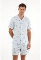 Tennis Camisa Azul Con Bordado De Peces Para Hombre de Tennis
