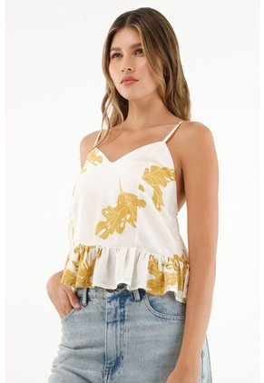 Camisa Estampada De Tiras Para Mujer