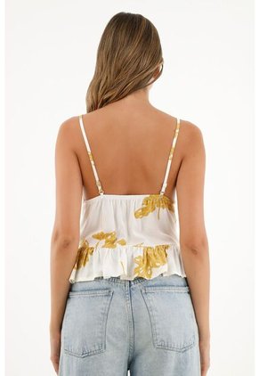 Camisa Estampada De Tiras Para Mujer