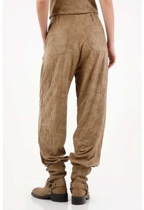 Tennis Pantalón En Cuero Sintético Café Para Mujer