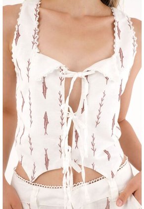 Tennis Camisa Manga Sisa Con Detalles De Encaje Estampada Para Mujer