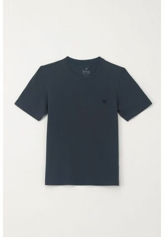 Camiseta Básica Con Raqueta Bordada Azul Para Niño Tennis