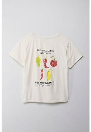 Tennis Camiseta Con Estampado En Frente Y Espalda Crudo Para Mujer