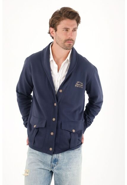 Tennis Buzo En Burda Con Botones Azul Para Hombre