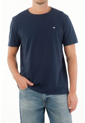 Tennis Camiseta Azul Manga Corta Para Hombre