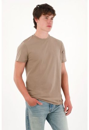 Tennis Camiseta Básica Con Mini Print Café Para Hombre