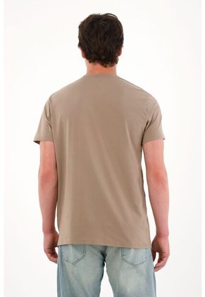 Tennis Camiseta Básica Con Mini Print Café Para Hombre