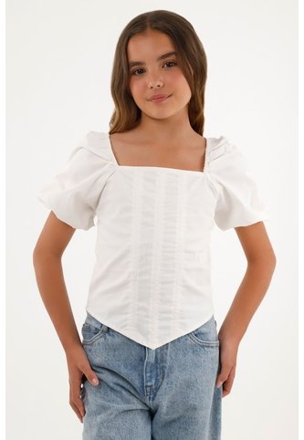 Camisa Crudo Con Pico En Frente Para Niña Tennis