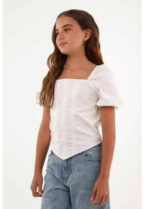Camisa Crudo Con Pico En Frente Para Niña