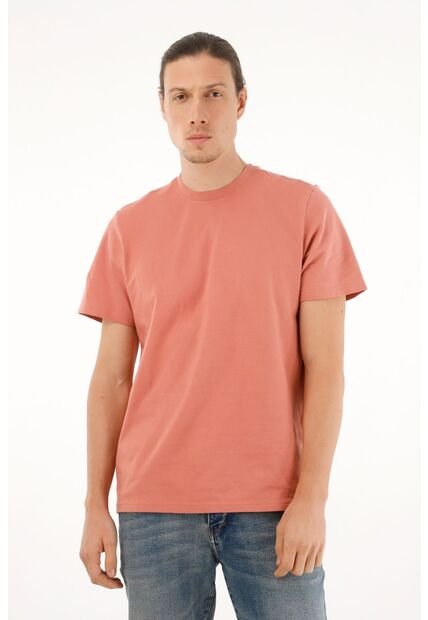 Camiseta Regular Fit De Tacto Suave Naranja Para Hombre