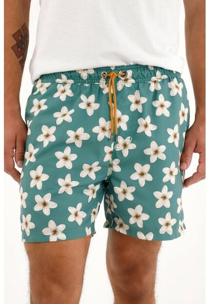 Pantaloneta De Baño Con Estampado De Flores Para Hombre