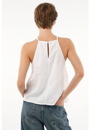 Tennis Camisa Cuello Halter Blanca Para Mujer