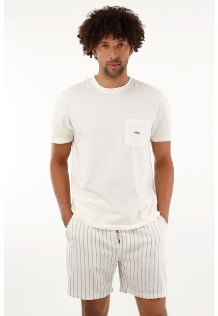 Tennis Camiseta Crudo Con Bolsillo De Parche Para Hombre