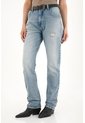 Tennis Jean Recto Tiro Alto Con Rotos Localizados Para Mujer de Tennis