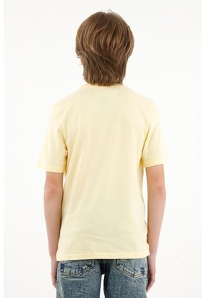 Camiseta Manga Corta Amarilla Para Niño