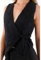 Tennis Camisa Tipo Chaleco Bordada Negra Para Mujer de Tennis