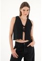 Tennis Chaleco Crop Con Detalles Bordados Para Mujer de Tennis