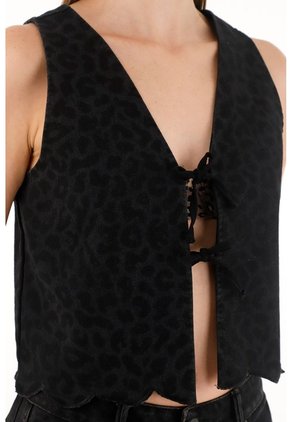 Tennis Chaleco Crop Con Detalles Bordados Para Mujer