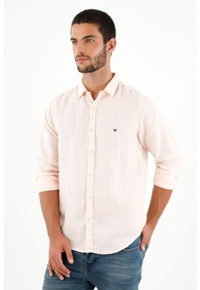 Camisa Rosada Manga Larga Para Hombre
