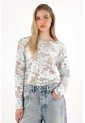 Camiseta Con Efecto Metalizado Manga Larga Para Mujer de Tennis