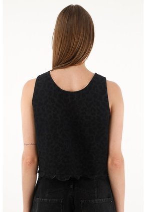 Tennis Chaleco Crop Con Detalles Bordados Para Mujer