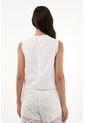 Tennis Chaleco En 100% Lino Blanco Para Mujer de Tennis