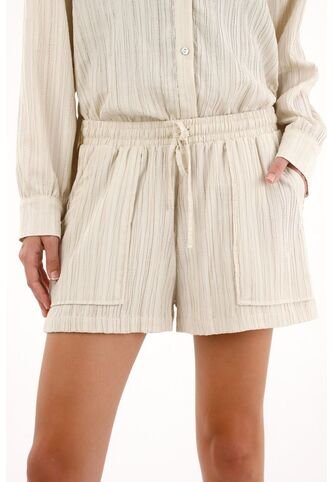 Tennis Short Con Pretina Elástica Y Textura Gris Para Mujer Tennis