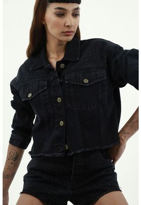Chaqueta Negra Oversize Para Mujer