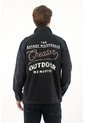 Tennis Chaqueta Con Bordado Y Teñido Vintage Negra Para Hombre de Tennis